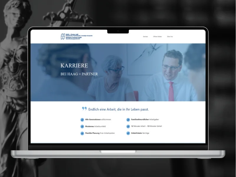 Webseite von Haag + Partner