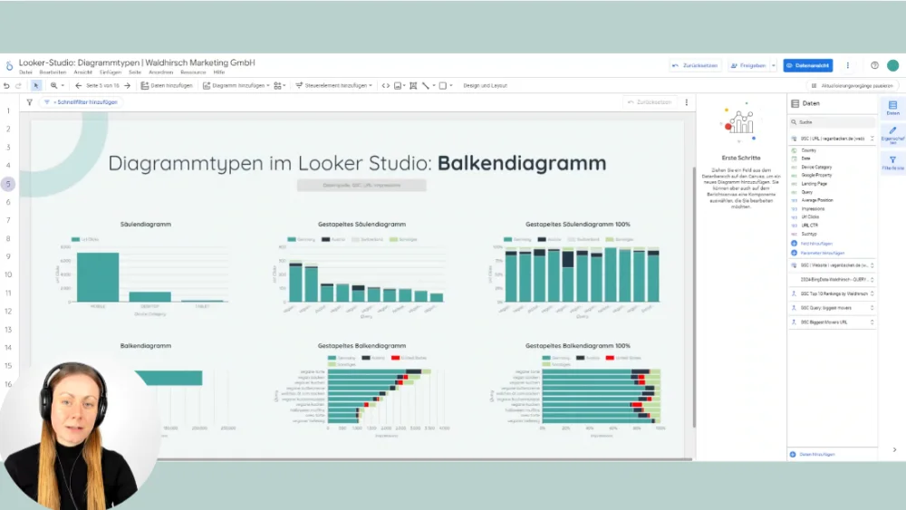 Screenshot aus Modul 4 des Online-Kurses über das Looker Studio