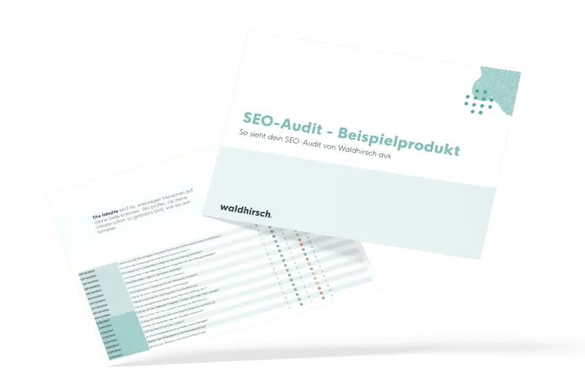 Deckblatt des Beispielprodukts SEO-Audit von Waldhirsch