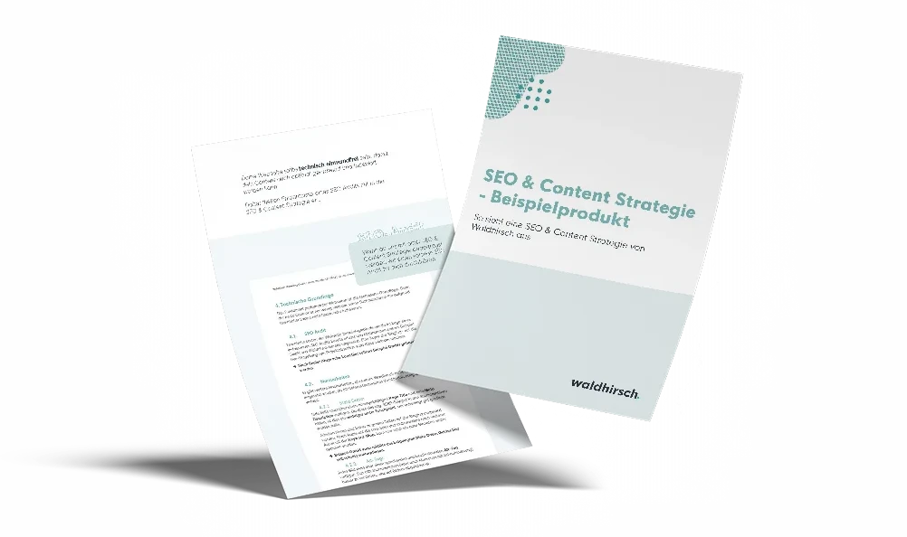 Deckblatt des Beispielprodukts SEO & Content Strategie von Waldhirsch